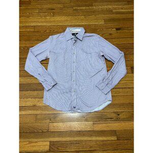 Butter Cloth Men's Button Down Shirt Size Medium Purple 100% Cotton Long Sleeve